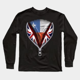 Chilean Flag  Chile Flag zipped British Flag - Gift for Chilean From Chile Long Sleeve T-Shirt